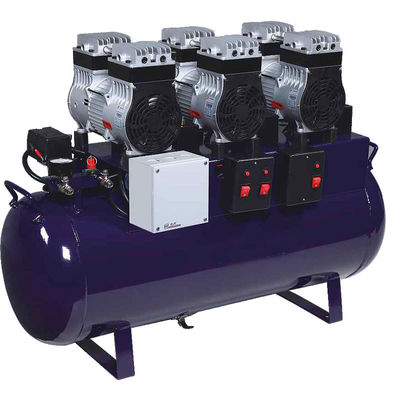 220V AC 50Hz実用的1に6歯科空気圧縮機機械90L/128L