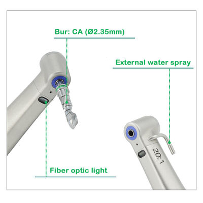 角度に対して光学取り外し可能な歯科インプラントのHandpiece 20-1の減速繊維